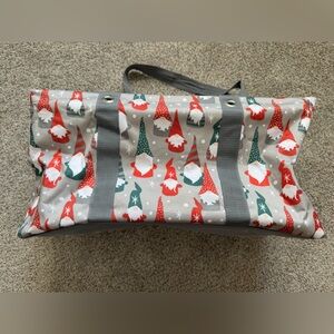 Thirty-One Holiday Gnome Tote in Red and Gray